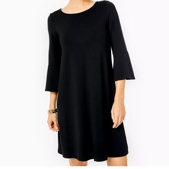 Lilly Pulitzer Dresses & Skirts - Lilly Pulitzer Black A-line 3/4 Sleeve Dress